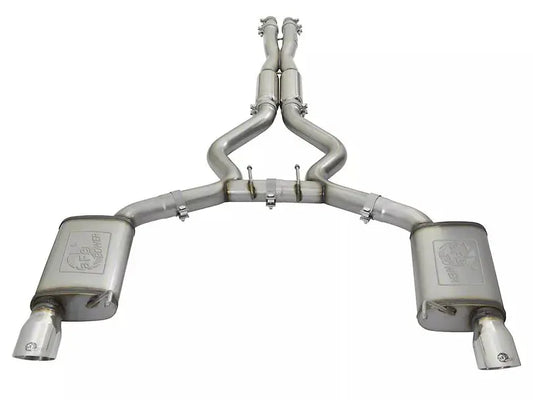 aFe 49-33072-1P MACH Force-Xp 3" 304 Stainless Steel Cat-Back Exhaust System with Polished Tips (2015-2017 Mustang GT / 2024 Mustang GT Non-Active) Hellhorse Performance®