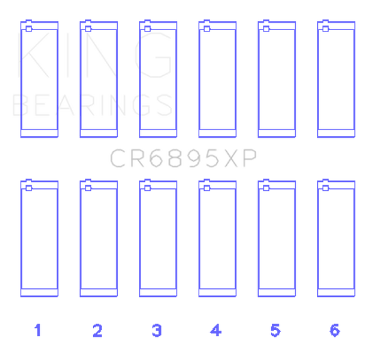 King Ford Ecoboost 3.5L V6 (Size STDX) Tri Metal Connecting Rod Bearing Set King Engine Bearings