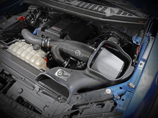 aFe 17-20 Ford F-150/Raptor Track Series Carbon Fiber Cold Air Intake System With Pro DRY S Filters aFe