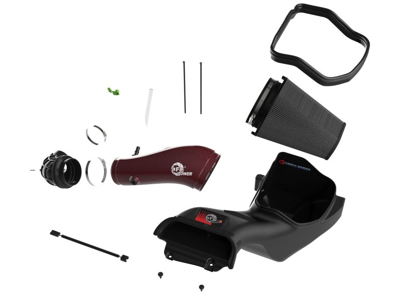 aFe 23-24 Ford F150 Raptor R Supercharged Red Carbon Track Series Air Intake w/ P5R Filter (MOQ 24) aFe