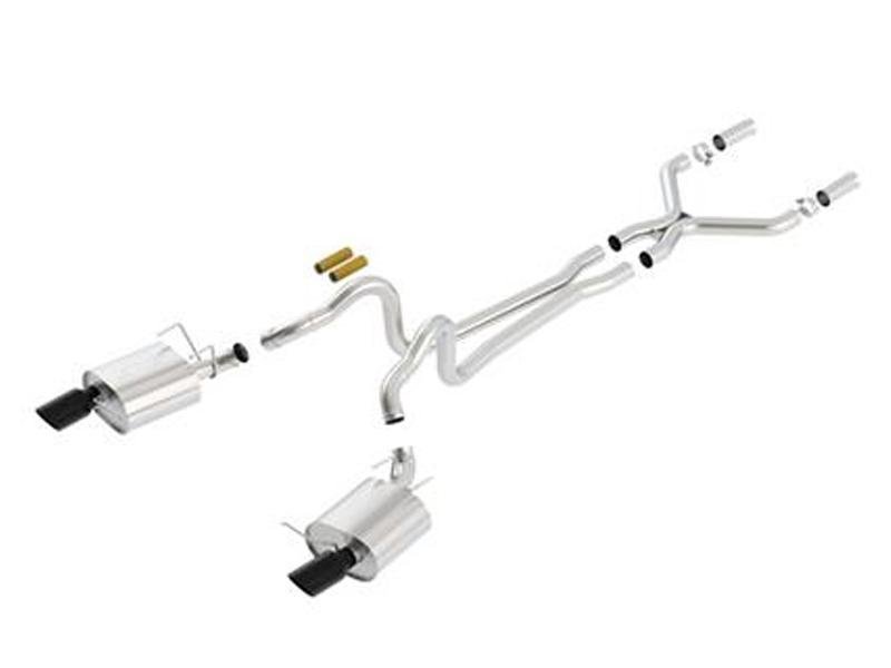 Borla 13-14 Mustang GT/Boss 302 5.0L V8 RWD Single Split Rear Exit S-Type Black Chrome CB Exhaust Hellhorse Performance