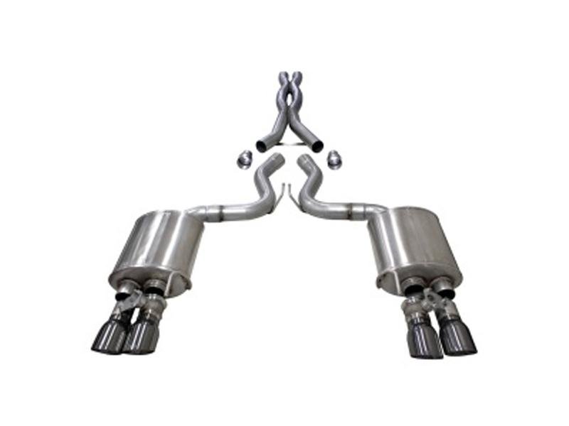 Corsa 2018+ Ford Mustang GT Fastback 5.0L 3in Cat-Back System Dual Rear Exit w/ 4in Tips Hellhorse Performance