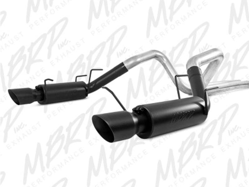 MBRP 11-14 Ford Mustang GT 5.0L 3in Cat Back Dual Split Rear Race Version 4in Tips - Black Hellhorse Performance