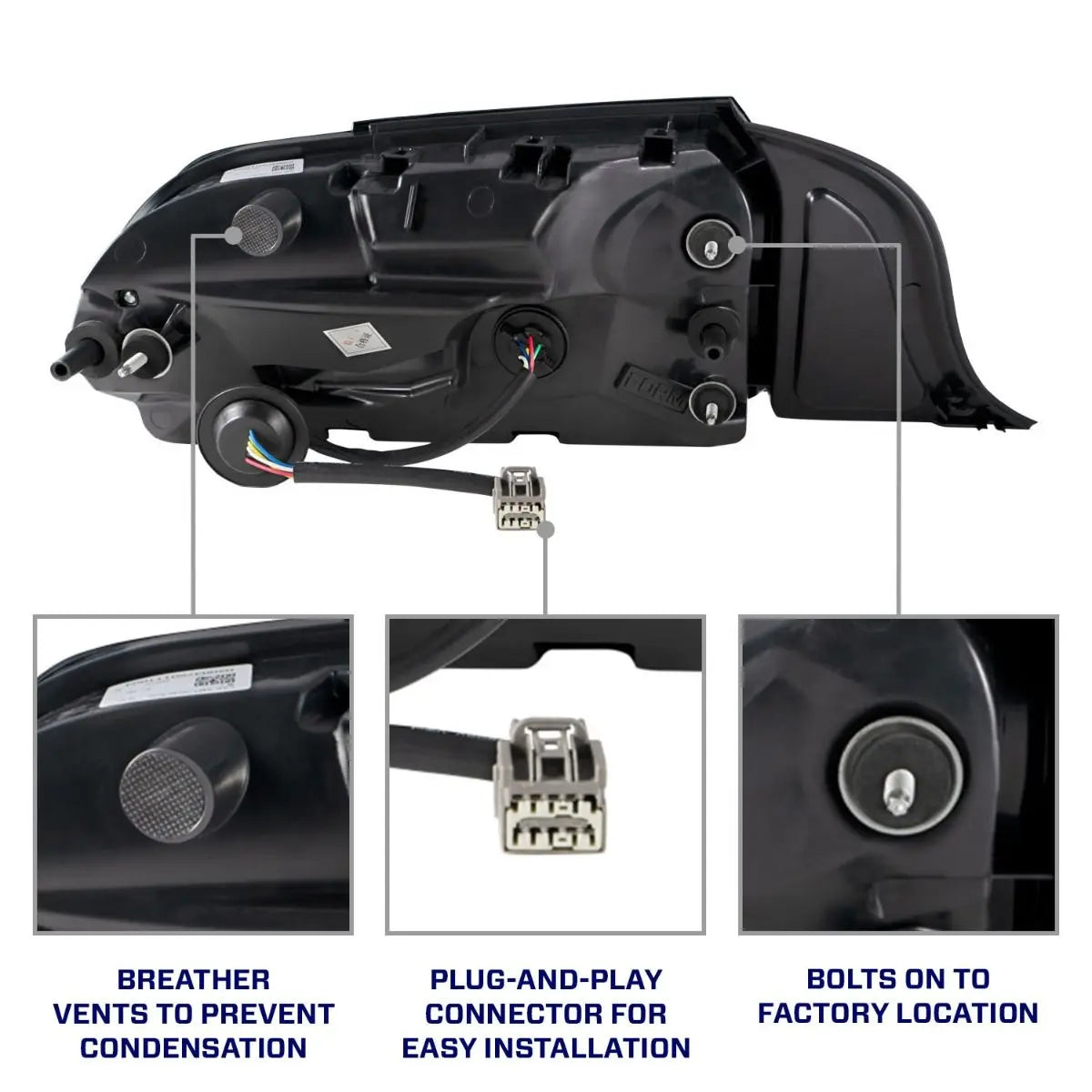 S550 Mustang Clear & Smoked Euro Tail Lamp LED Tail Light w/ Sequential Indicator(15-23 Mustang) Hellhorse Performance®
