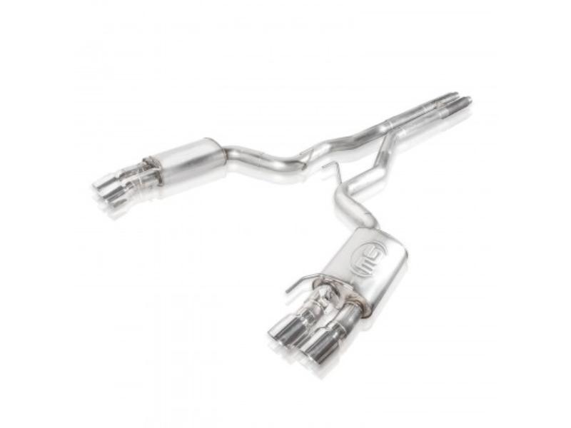 Stainless Works 3" Catback Exhaust system - X-Pipe, Dual Mode, Quad Tips, Redline (2020 Shelby GT500) - GT500CBXFCR Hellhorse Performance®