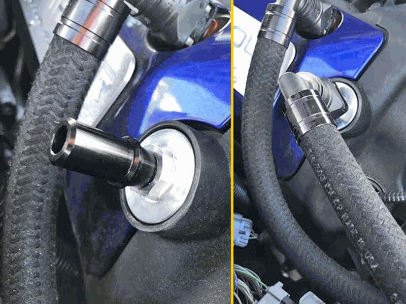 UPR Products Oil Fill Neck Adapter Barb 90deg Fitting (11-17 Mustang  GT/Ecoboost/Ford) Hellhorse Performance