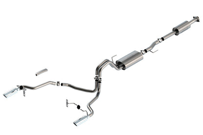 Borla F-150 2021 5.0L 4dr CC SB EC STB Lariat/KR/Platinum/LTD 3/2.25 SRE Cat-Back Touring CHR Tips Borla