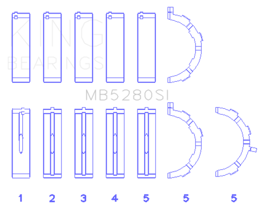 King Ford 281CI/330CI 4.6L/5.4L V8 (Size +0.75) Main Bearing Set King Engine Bearings