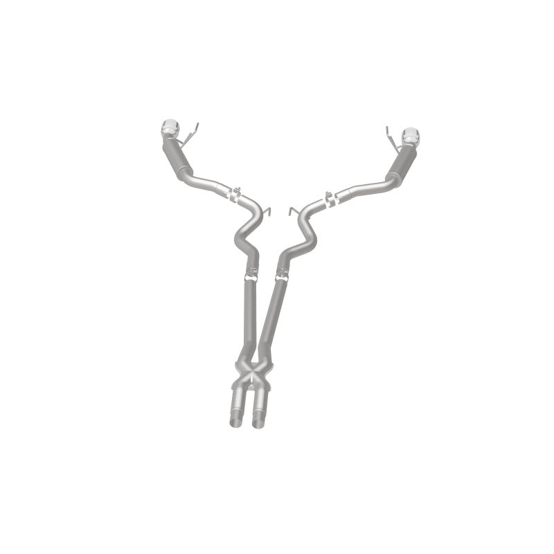 MagnaFlow Cat Back, SS, 2.5in, Competition, Dual Split Polished 4.5in Tips 2015 Ford Mustang V6 3.7L Magnaflow