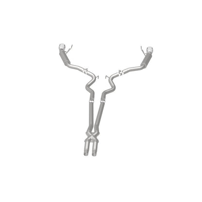 MagnaFlow Cat Back, SS, 2.5in, Competition, Dual Split Polished 4.5in Tips 2015 Ford Mustang V6 3.7L Magnaflow