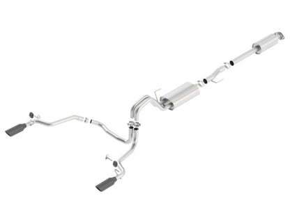 Borla 15-17 F-150 2.7/3.5L V6 EcoBoost / 5.0L V8 Black Chrome Cat-Back Touring Exhaust Borla