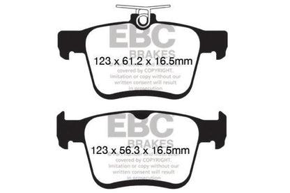 EBC 2014+ Audi A3 1.8 Turbo (w/Electronic Parking Brake) Yellowstuff Rear Brake Pads EBC