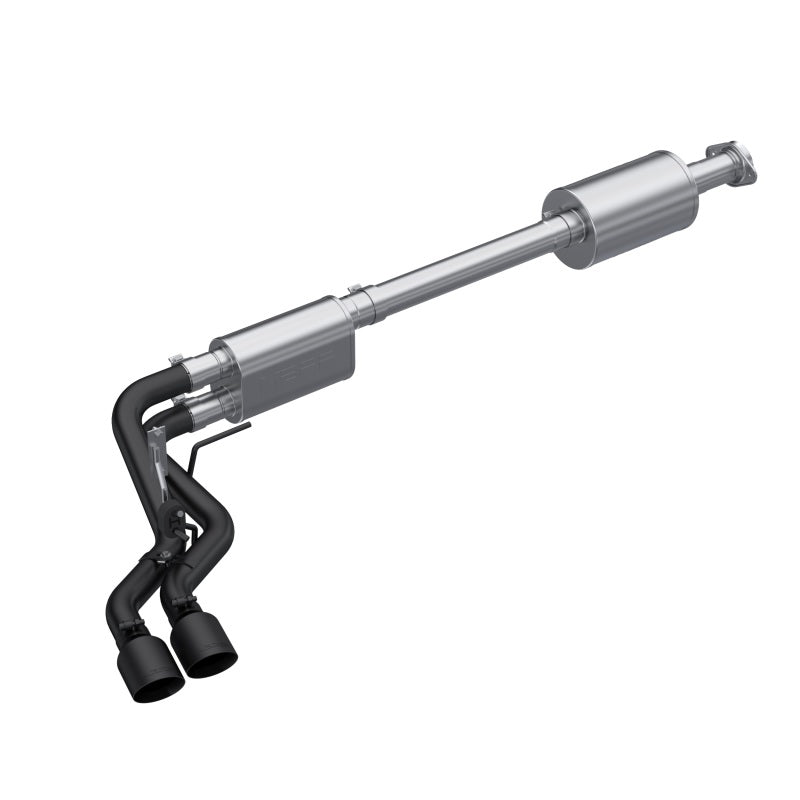 MBRP 2021+ Ford F150 Black Coated Dual Pre-Axle (Street Profile) 2.5in OD Tips 3in Cat Back Exhaust MBRP