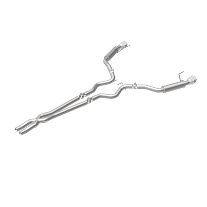 MagnaFlow Cat Back, SS, 2.5in, Competition, Dual Split Polished 4.5in Tips 2015 Ford Mustang V6 3.7L Magnaflow