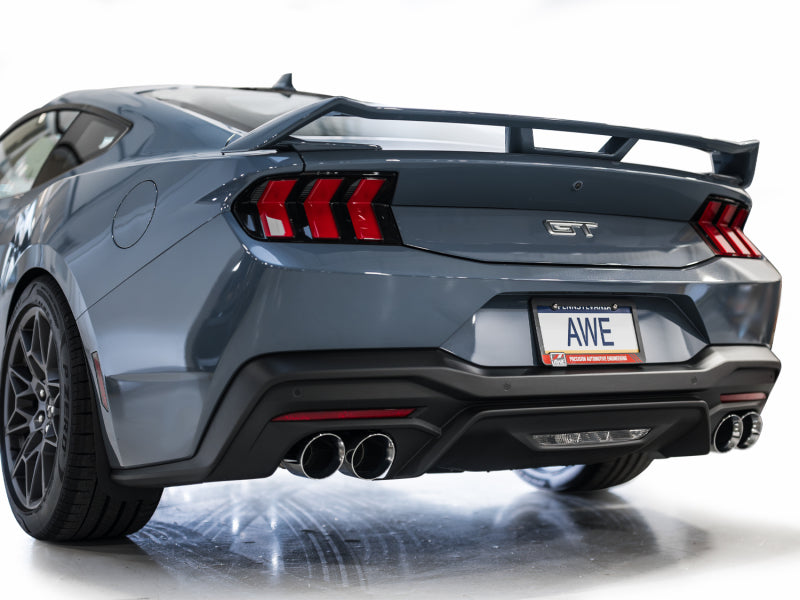 AWE 2024 Ford Mustang GT Fastback S650 RWD SwitchPath Catback Exhaust w/ Quad Chrome Silver Tips AWE Tuning
