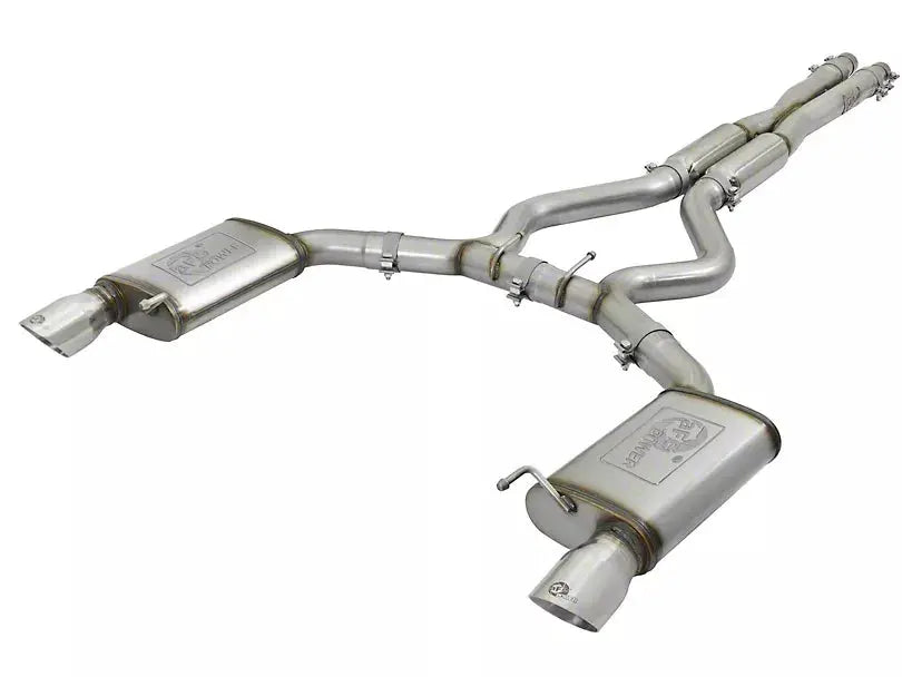 aFe 49-33072-1P MACH Force-Xp 3" 304 Stainless Steel Cat-Back Exhaust System with Polished Tips (2015-2017 Mustang GT / 2024 Mustang GT Non-Active) Hellhorse Performance®