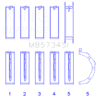 King Ford 302 Cid Coyote (Size +0.5mm) Main Bearing Set King Engine Bearings