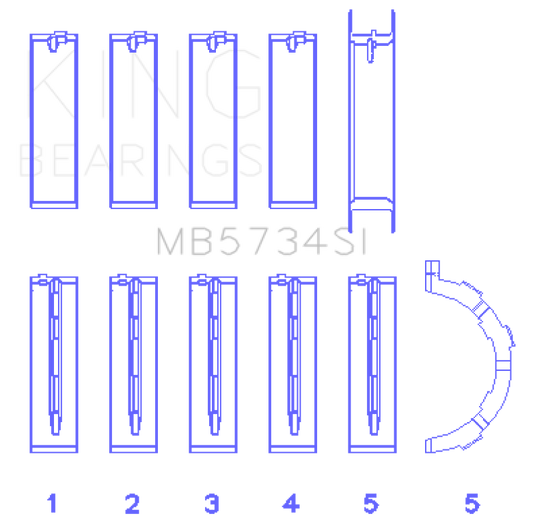 King Ford 302 Cid Coyote (Size +0.5mm) Main Bearing Set King Engine Bearings