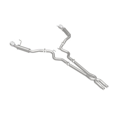 MagnaFlow Cat Back, SS, 2.5in, Competition, Dual Split Polished 4.5in Tips 2015 Ford Mustang V6 3.7L Magnaflow