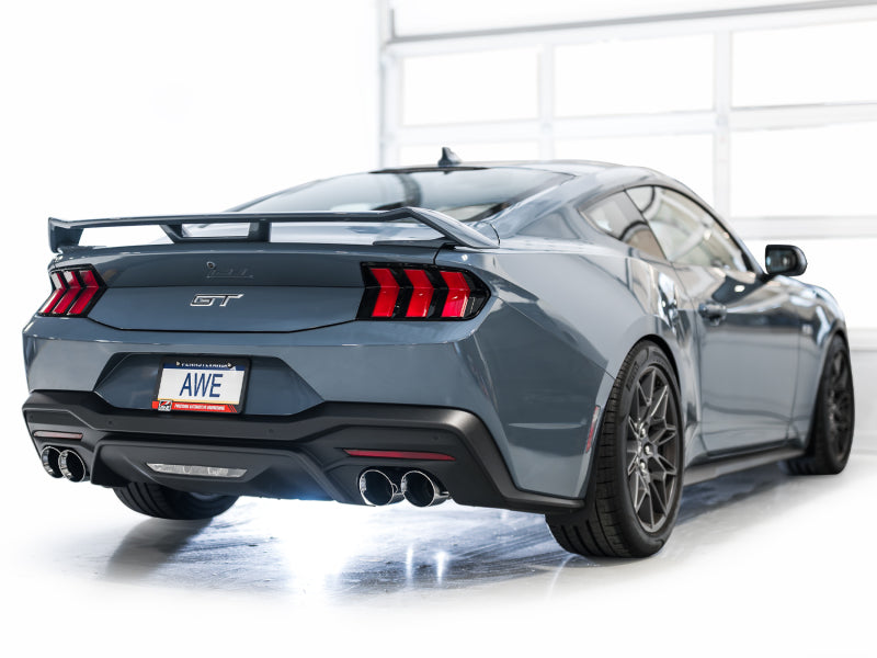 AWE 2024 Ford Mustang GT Fastback S650 RWD SwitchPath Catback Exhaust w/ Quad Chrome Silver Tips AWE Tuning