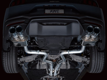 AWE 2024 Ford Mustang GT Fastback S650 RWD SwitchPath Catback Exhaust w/ Quad Chrome Silver Tips AWE Tuning