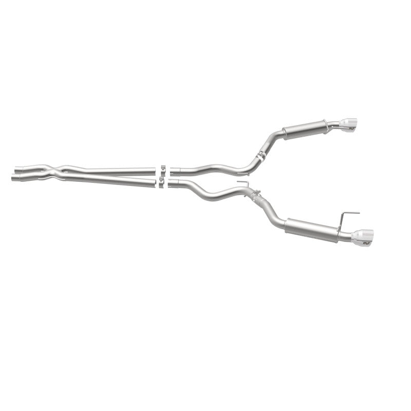 MagnaFlow Cat Back, SS, 2.5in, Competition, Dual Split Polished 4.5in Tips 2015 Ford Mustang V6 3.7L Magnaflow