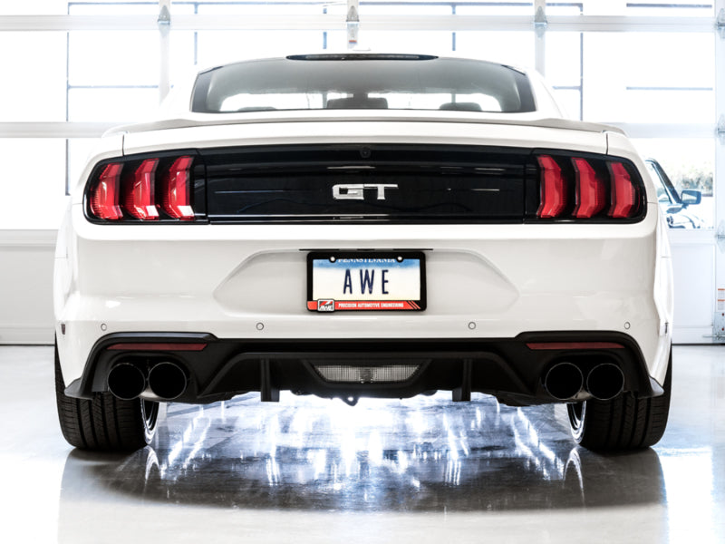 AWE Tuning 2018+ Ford Mustang GT (S550) Cat-back Exhaust - Touring Edition (Quad Diamond Black Tips) AWE Tuning