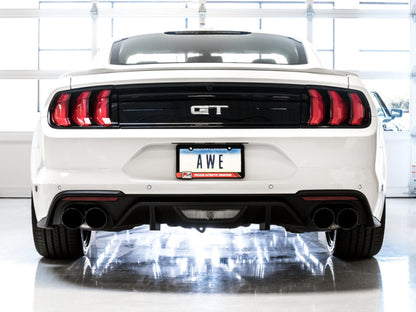AWE Tuning 2018+ Ford Mustang GT (S550) Cat-back Exhaust - Touring Edition (Quad Diamond Black Tips) AWE Tuning