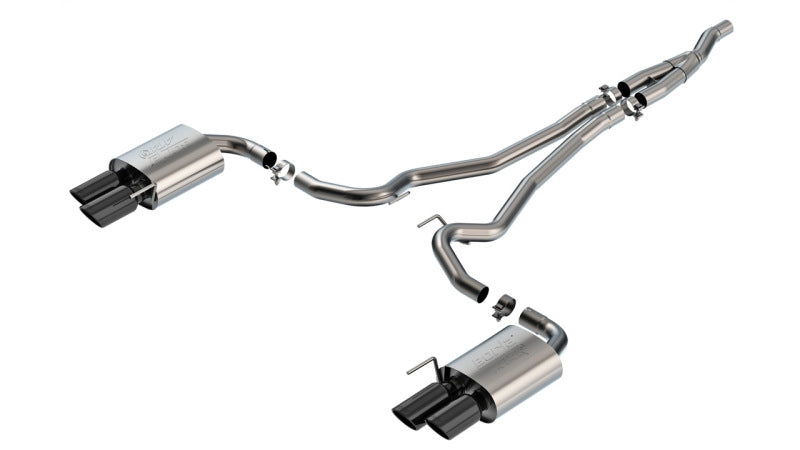 Borla 2024 Ford Mustang Ecoboost 2.3L ATAK Catback Exhaust Black Chrome w/ Quad Tip - Non-Active Borla