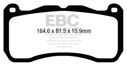 EBC 13-14 Ford Mustang 5.8 Supercharged (GT500) Shelby Yellowstuff Front Brake Pads EBC