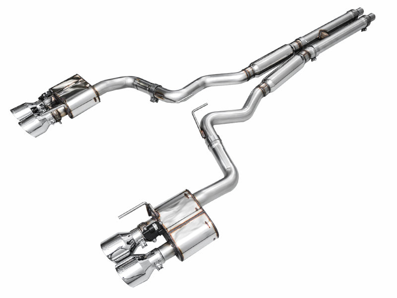 AWE 2024 Ford Mustang GT Fastback S650 RWD SwitchPath Catback Exhaust w/ Quad Chrome Silver Tips AWE Tuning