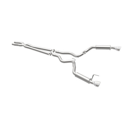 MagnaFlow Cat Back, SS, 2.5in, Competition, Dual Split Polished 4.5in Tips 2015 Ford Mustang V6 3.7L Magnaflow