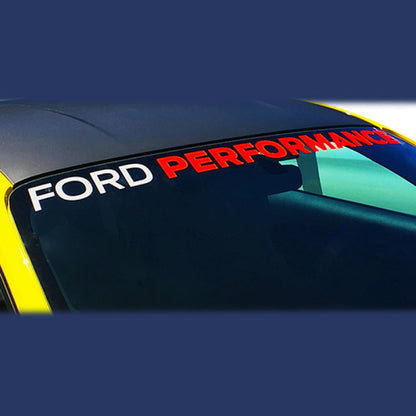 Ford Performance 2015-2017 Mustang Windshield Banner Ford Performance - White / Red Ford Racing