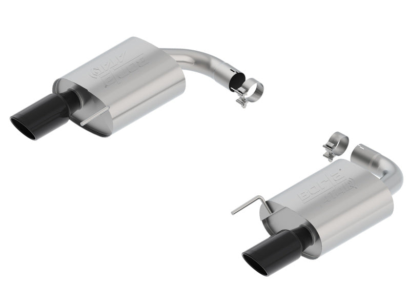 Borla Atak S Rear Section 15-17 Ford Mustang GT 5.0L V8 MT/AT 2.5in pipe 4in tip (Black Chrome) Borla