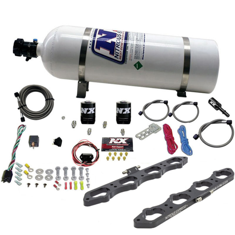Nitrous Express Ford Coyote 5.0L V8 Nitrous Wet Port Plate Kit w/15lb Bottle Nitrous Express