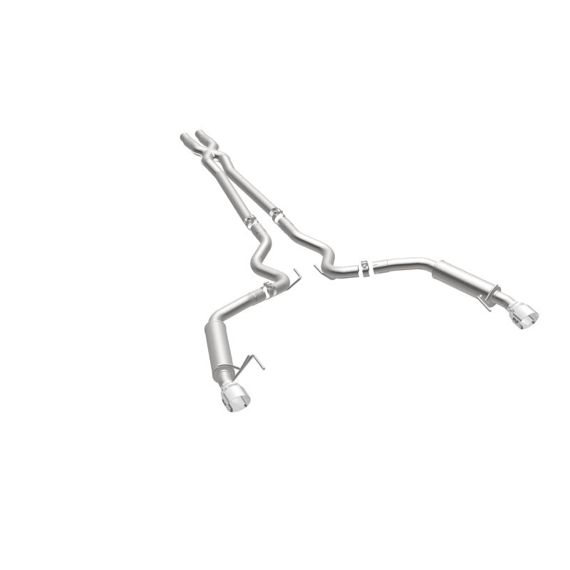 MagnaFlow Cat Back, SS, 2.5in, Competition, Dual Split Polished 4.5in Tips 2015 Ford Mustang V6 3.7L Magnaflow