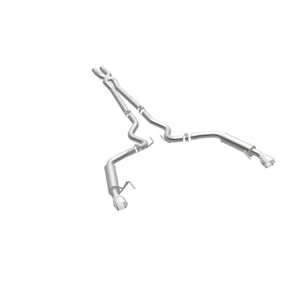 MagnaFlow Cat Back, SS, 2.5in, Competition, Dual Split Polished 4.5in Tips 2015 Ford Mustang V6 3.7L Magnaflow