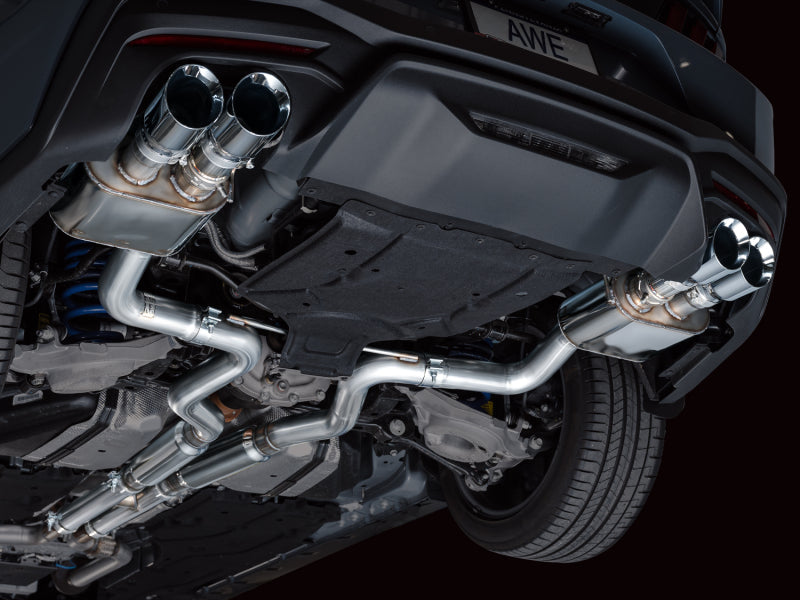AWE 2024 Ford Mustang GT Fastback S650 RWD SwitchPath Catback Exhaust w/ Quad Chrome Silver Tips AWE Tuning