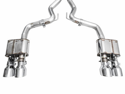AWE 2024 Ford Mustang GT Fastback S650 RWD SwitchPath Catback Exhaust w/ Quad Chrome Silver Tips AWE Tuning