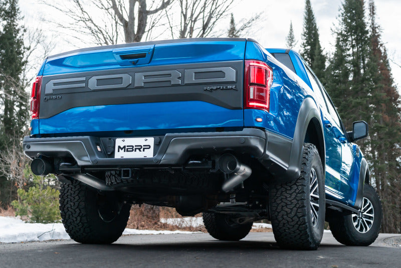 MBRP 17-20 Ford F-150 Raptor 3.5L Ecoboost Dual Rear Exit T409 3in Resonater Back Exhaust System MBRP