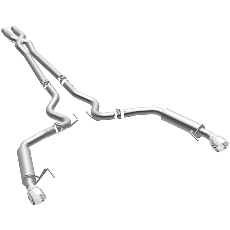 MagnaFlow Cat Back, SS, 2.5in, Competition, Dual Split Polished 4.5in Tips 2015 Ford Mustang V6 3.7L Magnaflow