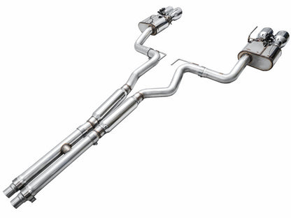 AWE 2024 Ford Mustang GT Fastback S650 RWD SwitchPath Catback Exhaust w/ Quad Chrome Silver Tips AWE Tuning