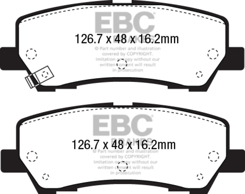 EBC 15+ Ford Mustang 2.3 Turbo Performance Pkg Yellowstuff Rear Brake Pads EBC