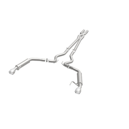 MagnaFlow Cat Back, SS, 2.5in, Competition, Dual Split Polished 4.5in Tips 2015 Ford Mustang V6 3.7L Magnaflow