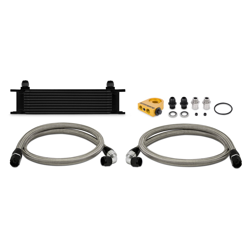 Mishimoto Universal Thermostatic 10 Row Oil Cooler Kit - Black Mishimoto