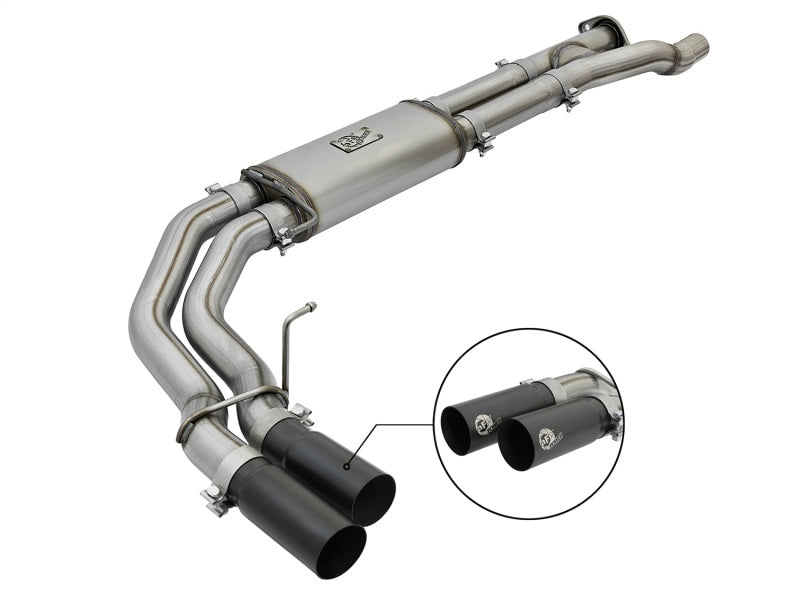 aFe POWER Rebel Series 3in 409 SS Cat Back Exhaust w/ Black Tips 17 Ford F-150 Raptor V6-3.5L aFe