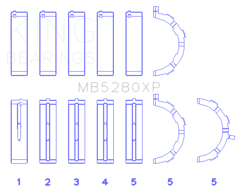 King Ford Prod. V8 4.6L/5.4L (Size 0.25) Performance Main Bearing Set King Engine Bearings