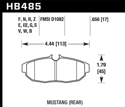 Hawk 05-07 Ford Mustang GT & V6 HP+ Street Rear Brake Pads Hawk Performance