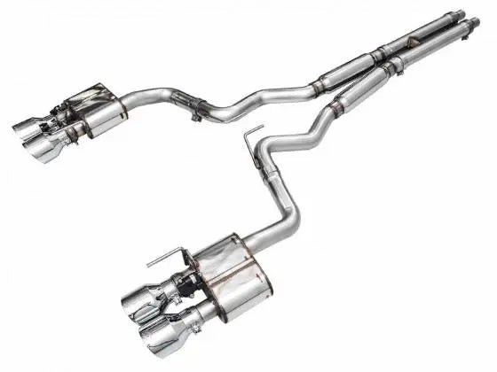 AWE SwitchPath Catback Exhaust - Quad Chrome Silver Tips (2024+ Mustang Dark Horse) Hellhorse Performance®