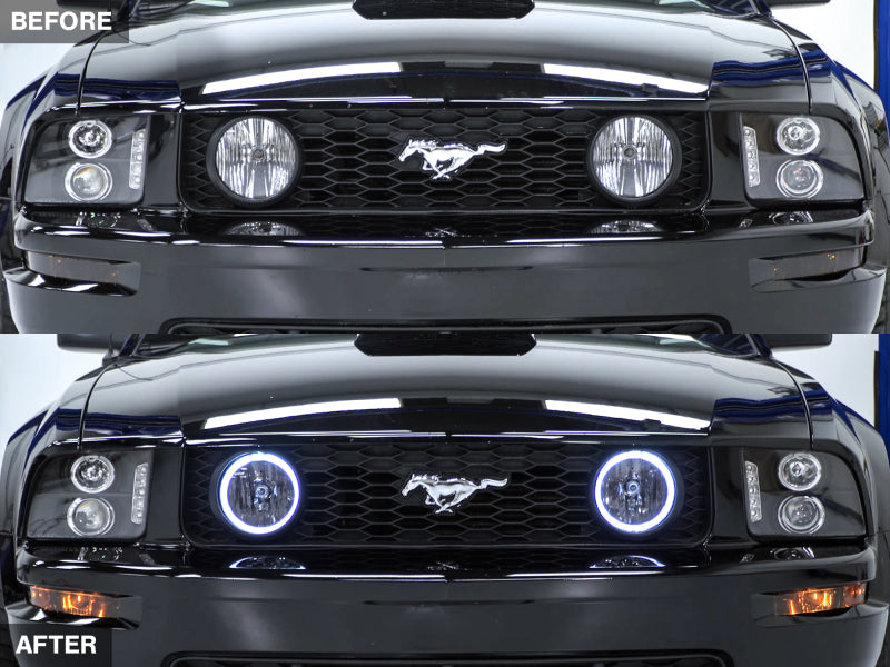Raxiom 05-12 Ford Mustang GT LED Halo Fog Lights (Smoked) Raxiom